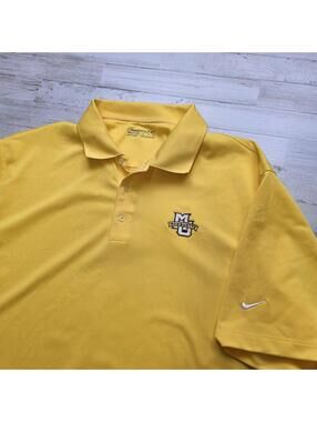 Marquette Golden Eagles Shirt Mens XL Yellow Nike Golf NCAA Performance Polo